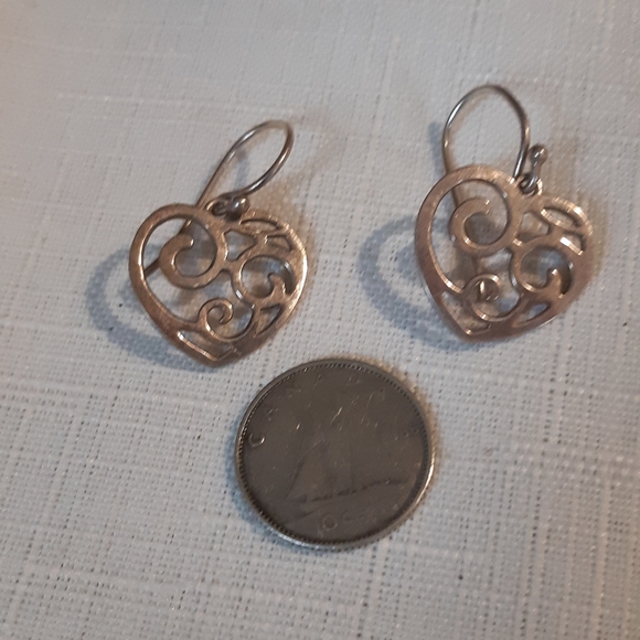 Sterling Heart Pierced Earring - Picture 1 of 3